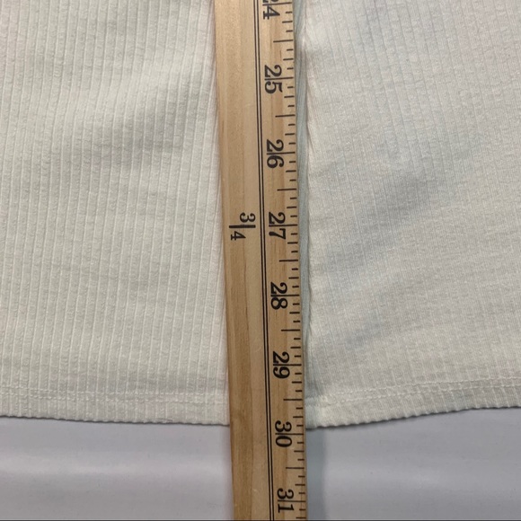 Reformation Tencel Light Cream Stretch Ribbed Mini Dress - Picture 10 of 12